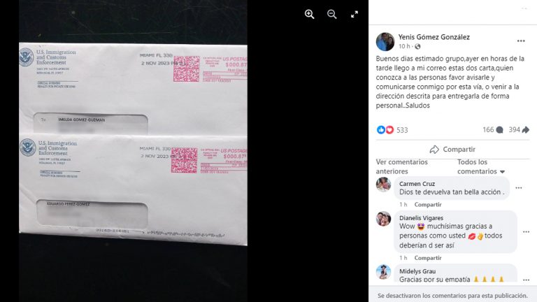 Buscan a destinatarios de cartas de ICE que llegaron a la casa equivocada en Miami