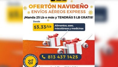 Aprovecha esta promoción navideña y obten 5 libras de regalo en envíos aéreos a Cuba. (Imagen © DimeCuba)