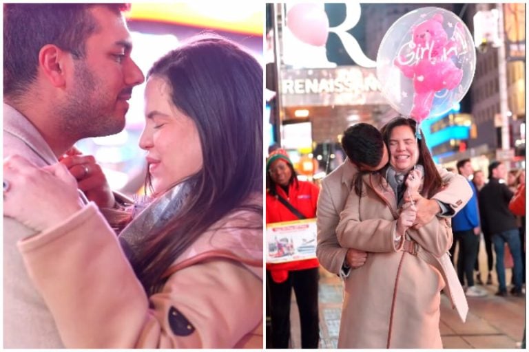 ¡Es Niña! Camila Guiribitey revela género de su bebé en Time Square