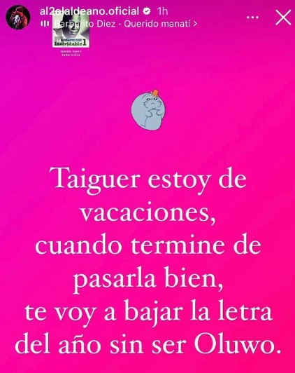 Historias de Aldo El Aldeano. (Instagram)