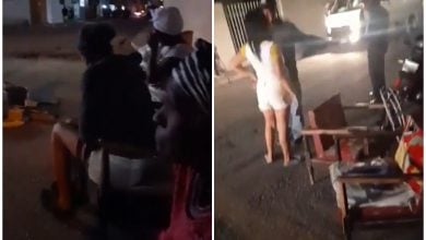 Madres cubanas en La Habana bloquean calle para exigir una vivienda digna. (Captura de pantalla © JaviXCubaLibre2-Twitter)