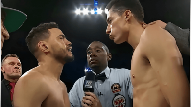 Robeisy Ramírez (izq) y Rafael Espinoza (der). (Captura de pantalla © Top Rank Boxing- YouTube)