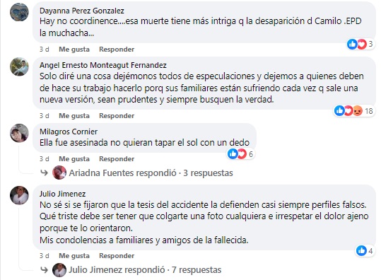 Algunos de los comentarios hechos por la comunidad. (Captura de pantalla © Facebook)
