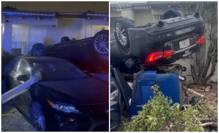 Automóvil se estrella frente a la vivienda de una familia cubana en Miami