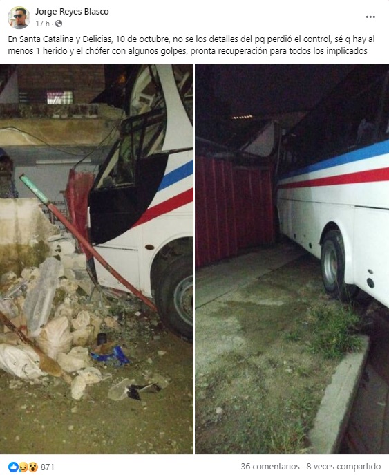 Las fotografías compartidas en redes sociales muestran el daño sufrido por la vivienda. (Captura de pantalla © Jorge Reyes Blasco-Facebook)