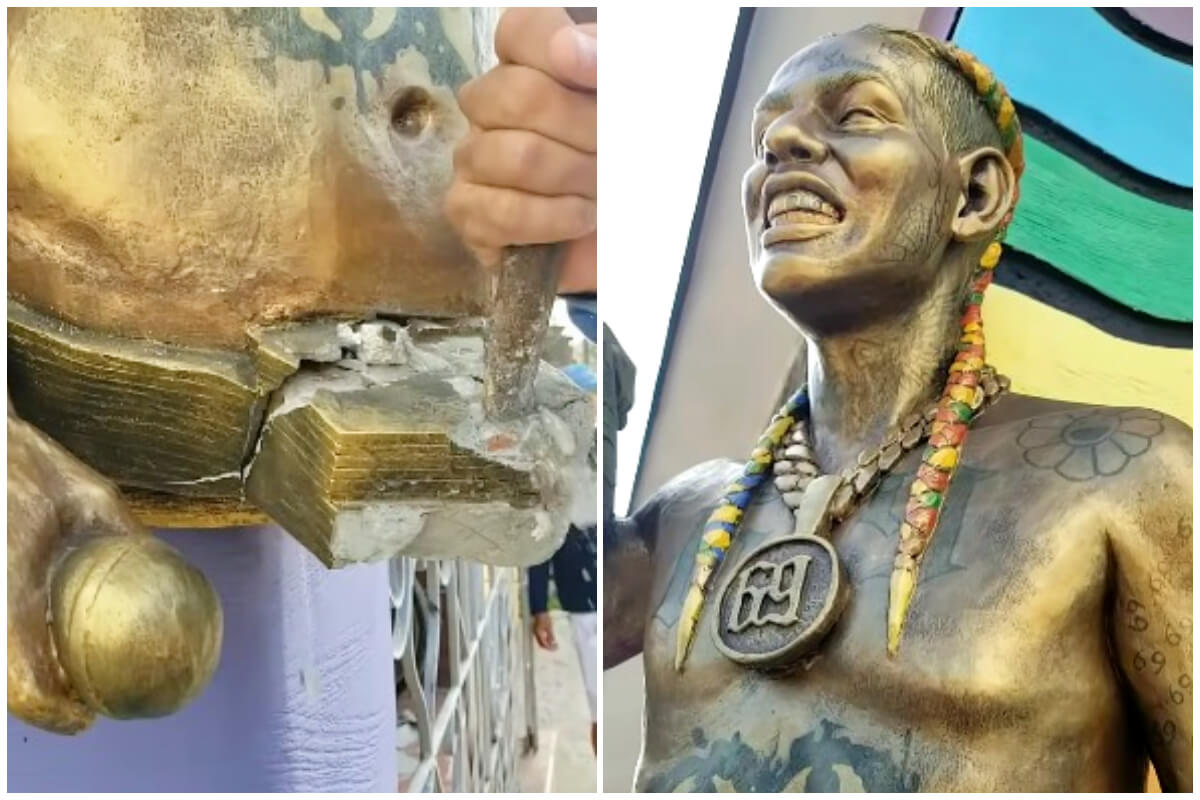 Escultura de Tekashi 6ix9ine. (Captura de pantalla © Genis M Osoria Vargas- Instagram)