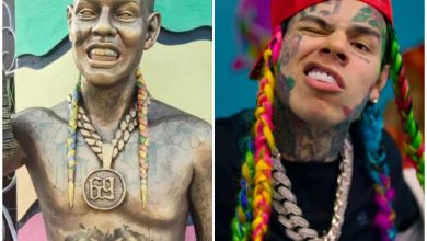 Escultura de Tekashi en Bayamo, Cuba. (Captura de pantalla © Iamgenismiguel- Instagram/ Tekashi 6ix9ine- YouTube)