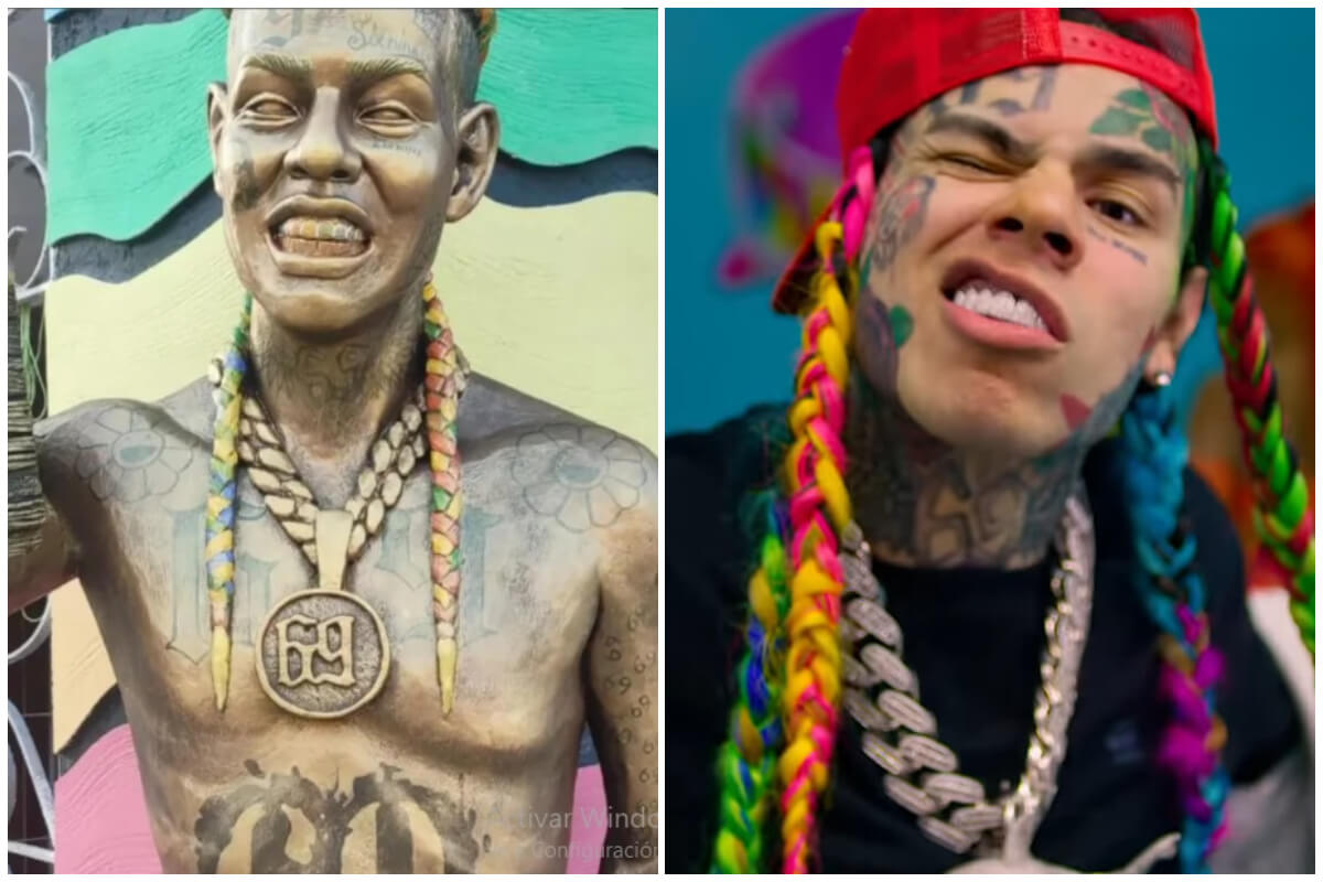 Escultura de Tekashi en Bayamo, Cuba. (Captura de pantalla © Iamgenismiguel- Instagram/ Tekashi 6ix9ine- YouTube)