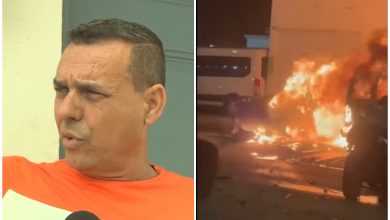 Familia cubana pierde ocho autos tras incendio en Hialeah. (Captura de pantalla © AmericaTeVe Miami-YouTube)