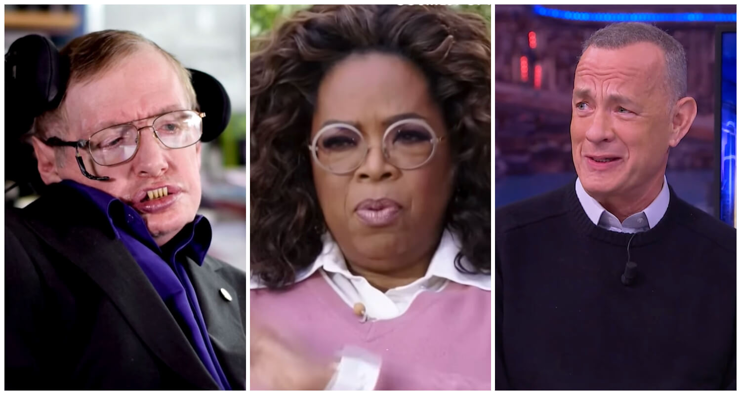 Stephen Hawking, Oprah Winfrey y Tom Hanks. (Captura de pantalla YouTube © El Futuro es apasionante de Vodafone/ The Royal Family/ Antena 3)