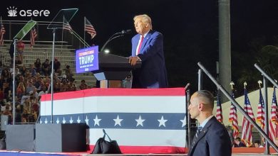 El magnate Donald Trump durante un discurso en Florida. (Foto © Asere Noticias)