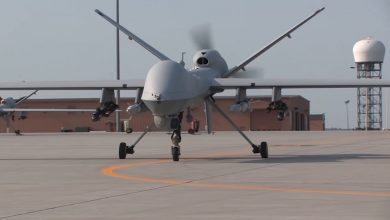 Imagen ilustrativa de un dron estadounidense no tripulado. (Captura de pantalla © US Military News-YouTube)