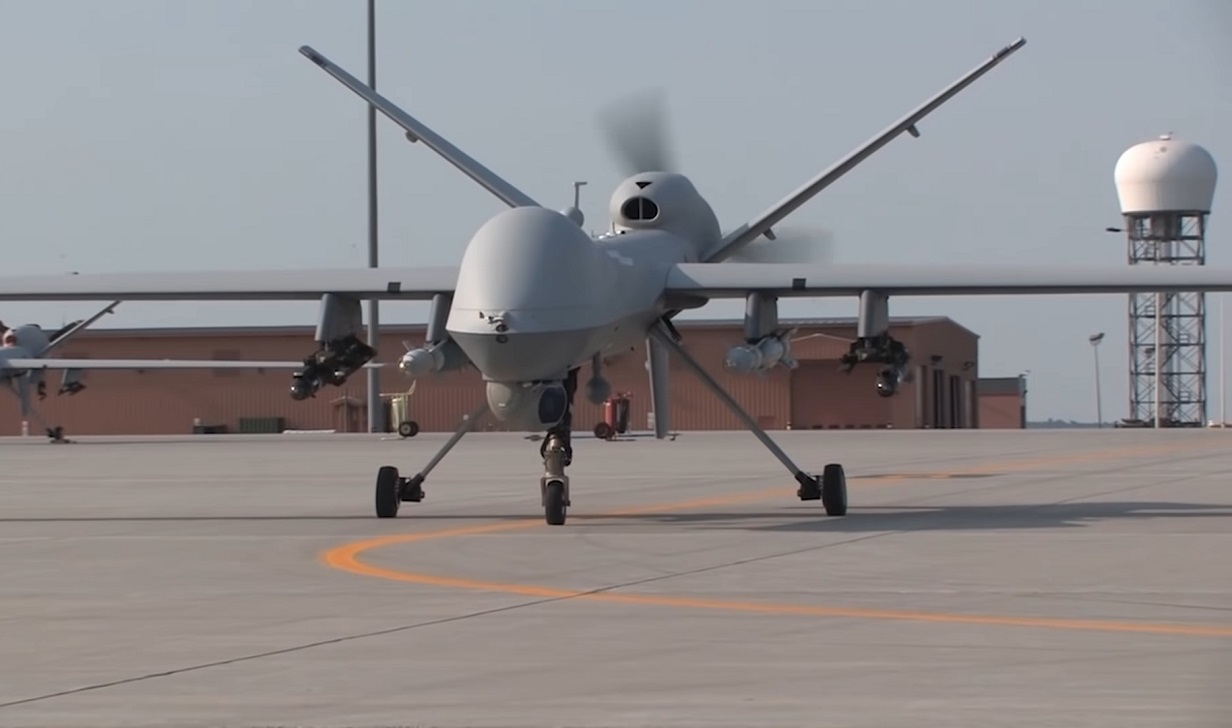 Imagen ilustrativa de un dron estadounidense no tripulado. (Captura de pantalla © US Military News-YouTube)