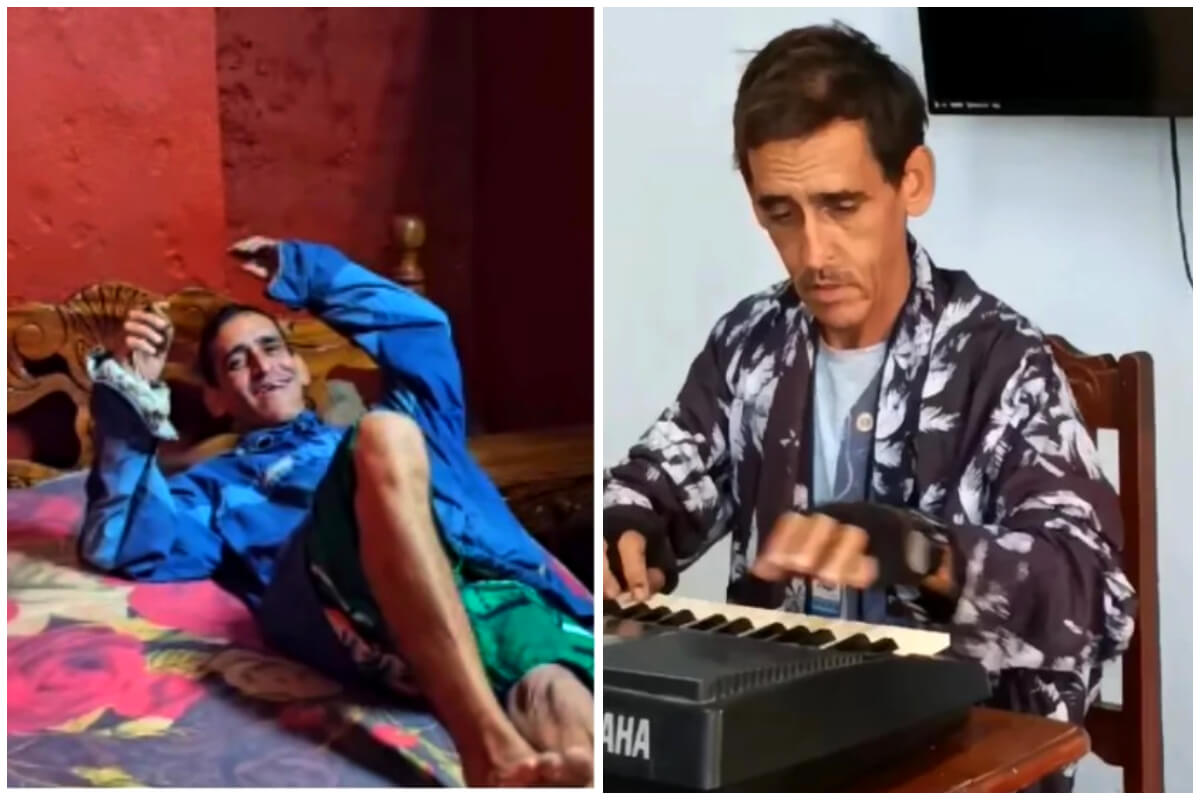 El llamado ‘Príncipe del Piano’ en Guanabacoa, un hombre con discapacidad que ha mostrado su gran talento y despertado solidaridad. (Captura de pantalla © Sor Ariagna Brito- Facebook/ Limay Blanco- Instagram)