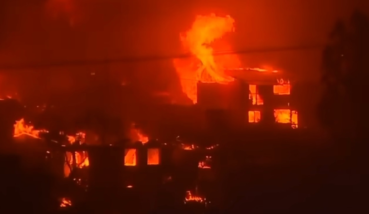 Incendios forestales fuera de control han dejado más de 100 muertes en Chile. (Captura de pantalla © Noticias Telemundo-YouTube)