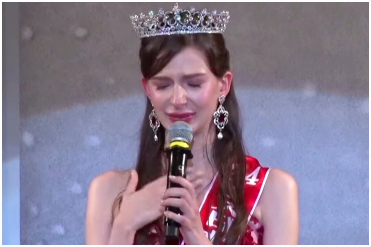 Karolina Shiino, nacida en Ucrania fue nombrada Miss Japón, desatando un fuerte debate sobre diversidad cultural. (Captura de pantalla © Global News- YouTube)