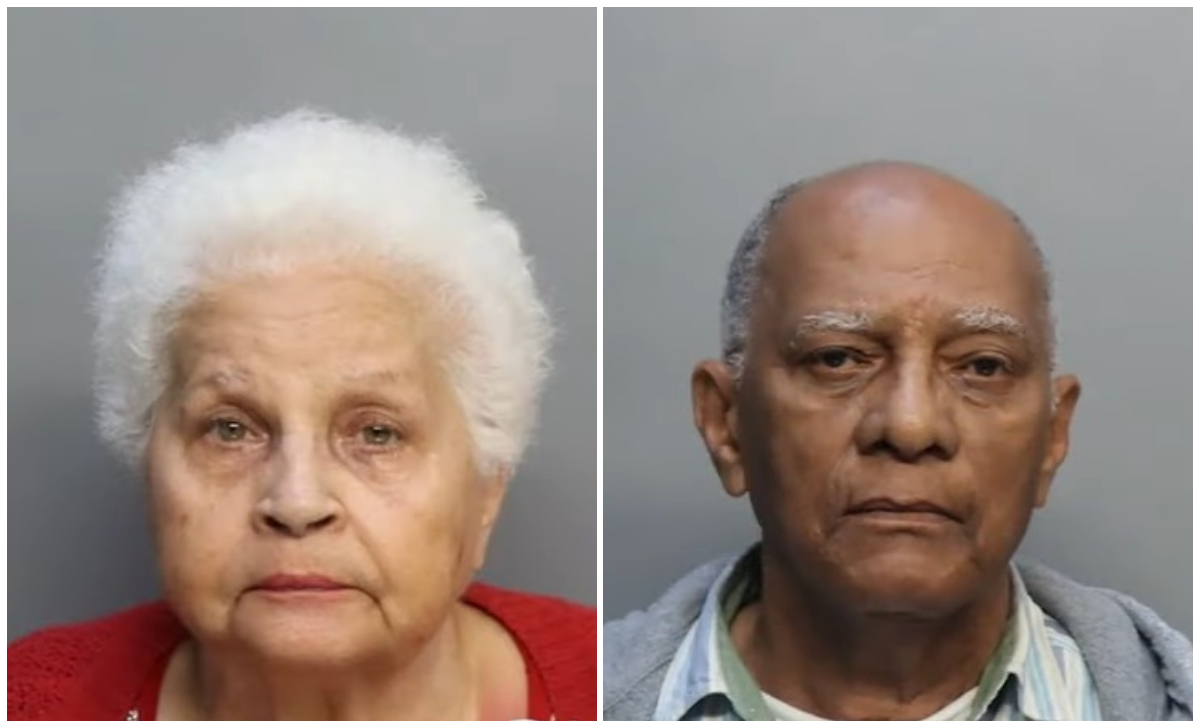 Pareja de ancianos residente en Hialeah es arrestada por fraude. (Captura de pantalla © AmericaTeVe Miami-YouTube)