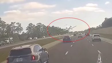 Momentos antes de que el avión impactara en la I-75. (Captura de pantalla © On The Wings Aviation-Facebook)