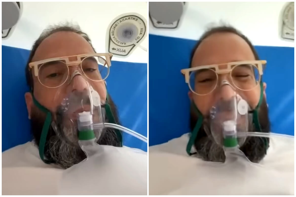 Alexander Otaola busca una mayor oxigenación. (Captura de pantalla © Cubanos por el Mundo- YouTube)