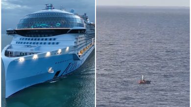 Crucero más grande del mundo rescata a balseros cubanos a la deriva. (Captura de pantalla © EECC Travels-YouTube y oheyitsali-Twitter)