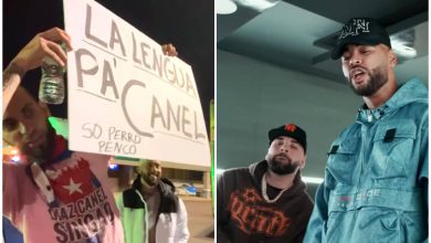 Cubanos en Tampa protestaron contra Charly & Johayron. (Captura de pantalla YouTube © Asere's TV/ Planet Récords Cuba-Miami)