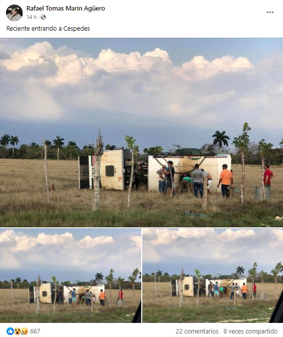 El usuario compartió varias fotografías del incidente. (Captura de pantalla © Rafael Tomas Marin Agüero-Facebook)