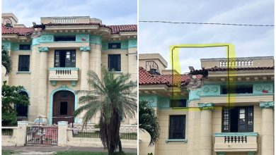 Se derrumba parte de la fachada de un policlínico en La Habana. (Captura de pantalla © CubanoConfuso-Twitter)