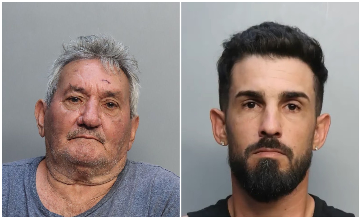 Dos de los cubanos detenidos en Miami por organizar peleas de gallos. (Foto © Miami-Dade County Correction and Rehabilitations)