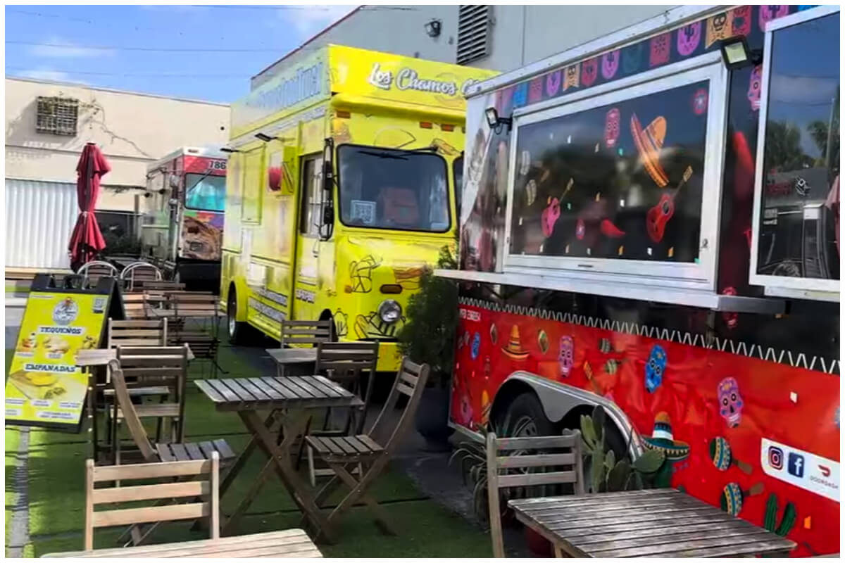 Food Trucks, camiones de comida ambulantes podrían empezar a requerir permisos en Hialeah. (Captura de pantalla © América TeVé Miami- YouTube)