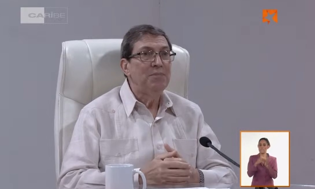 Imagen del canciller castrista Bruno Rodríguez. (Captura de pantalla © Mesa Redonda-YouTube)