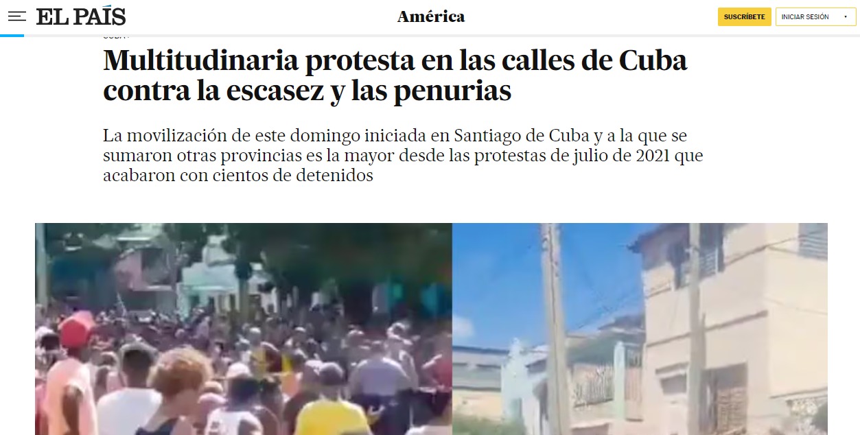 Periódicos sobre protestas en Cuba 
