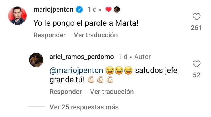 Comentario de Mario J. Pentón. (Instagram)