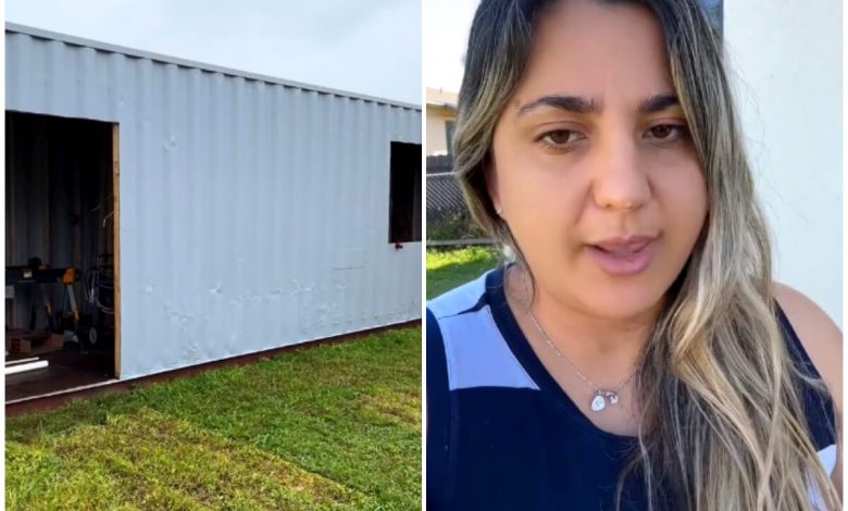 Cubana en Miami armó una casa con un contenedor en su patio. (Captura de pantalla © el.turko.y.la.cubana- TikTok)