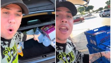 Cubano repartidor se queja de lo que tiene que llevar. (Captura de pantalla © Jorge_drake_1992- TikTok)