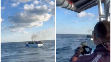 Cubanos se topan con balseros de la Isla cerca de Cayo Hueso. (Captura de pantalla © dairoalfonsopaes-TikTok)