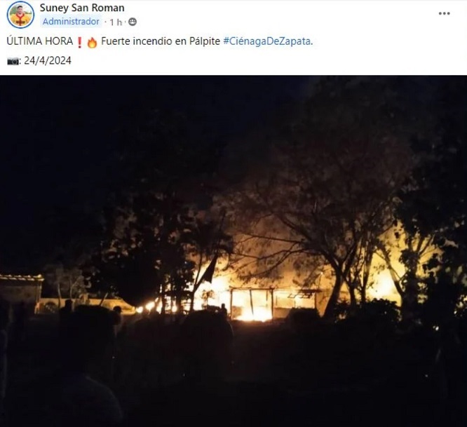 Las imágenes compartidas dejan ver la magnitud del incendio. (Captura de pantalla © Facebook)