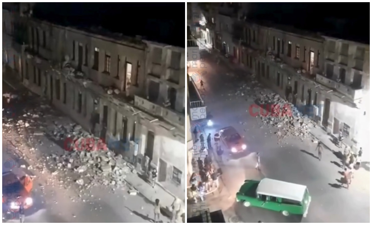 Derrumbe en La Habana deja a una joven lesionada. (Captura de pantalla © Mario J. Pentón-Facebook)