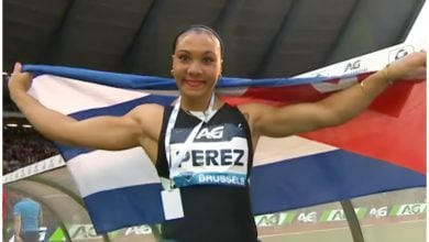 Discóbola cubana Yaimé Pérez, destacada atleta en EEUU. (Captura de pantalla © Wanda Diamond League- YouTube)