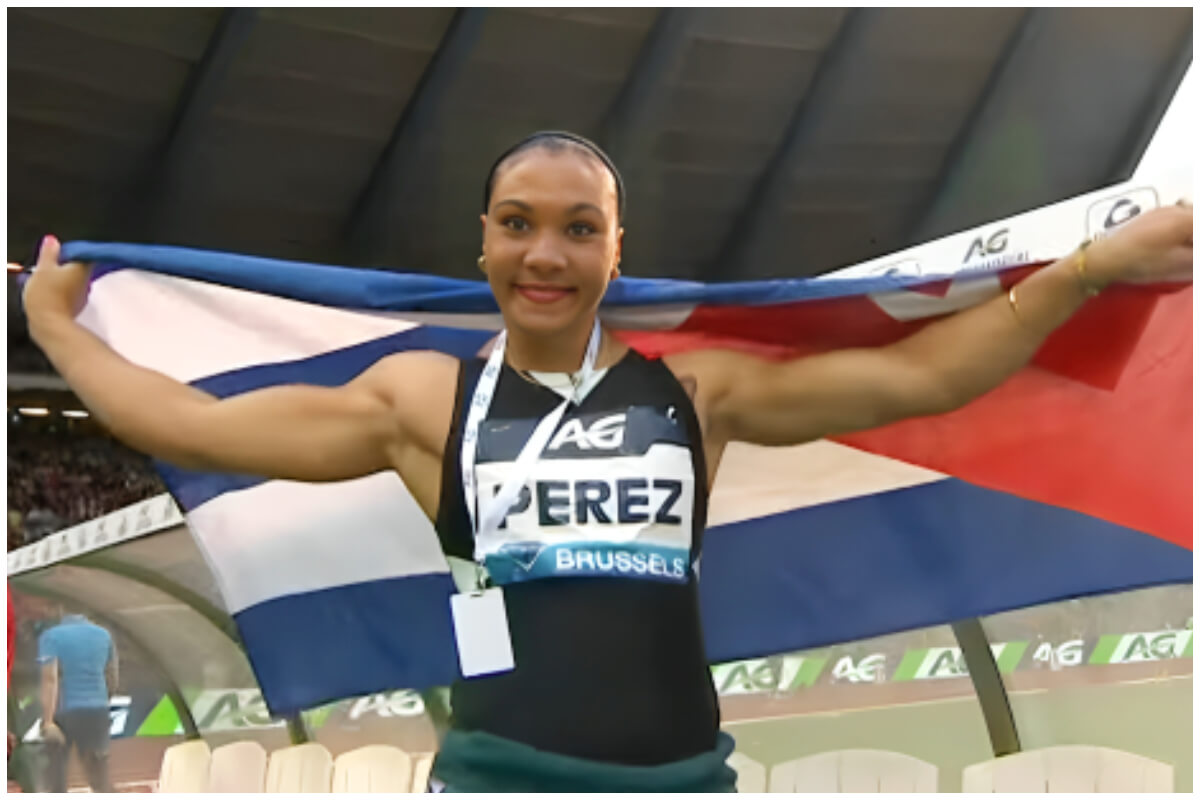 Discóbola cubana Yaimé Pérez, destacada atleta en EEUU. (Captura de pantalla © Wanda Diamond League- YouTube)