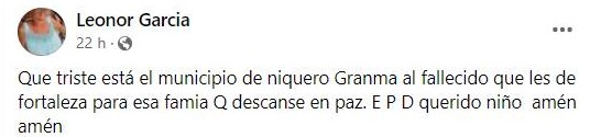 Estado sobre joven fallecido