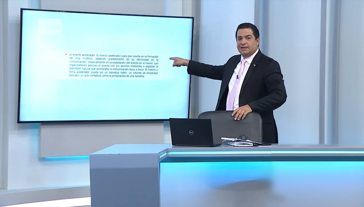 Humberto López amenaza con pena de muerte a los cubanos que participen en protestas masivas. (Captura de pantalla © Canal Caribe-YouTube)