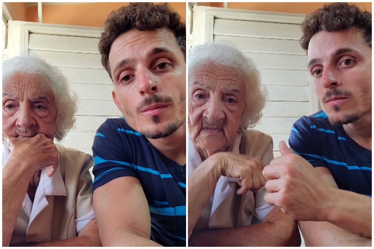 Joven y su abuela causan sensación en línea. (Captura de pantalla © Ariel_ Ramos_ Perdomo- Instagram)