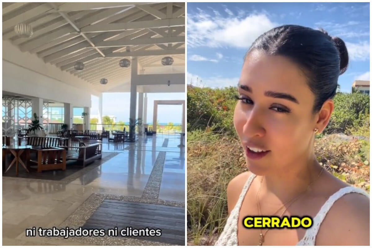La influencer cubana quedó atrapada con su familia en un hotel fuera de servicio. (Captura de pantalla © _Camila_Navarrete- TikTok)