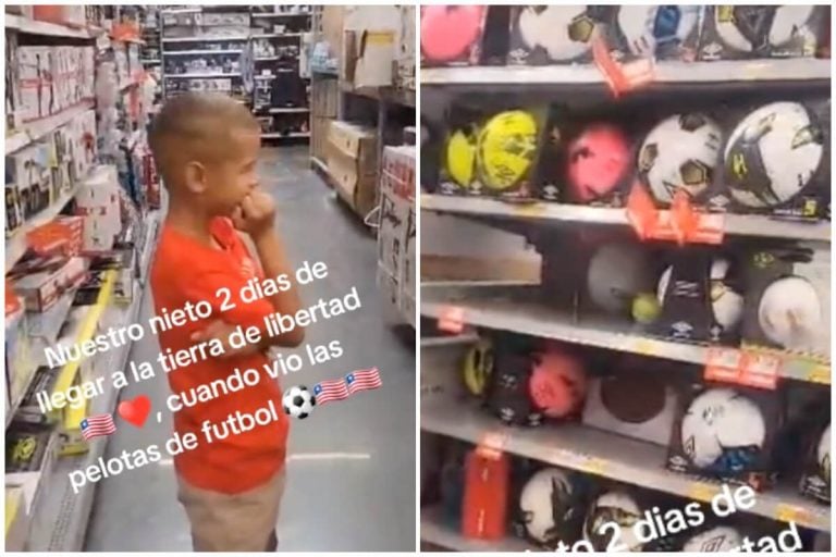 Niño cubano conmueve con reacción al ver los balones de una tienda en EEUU