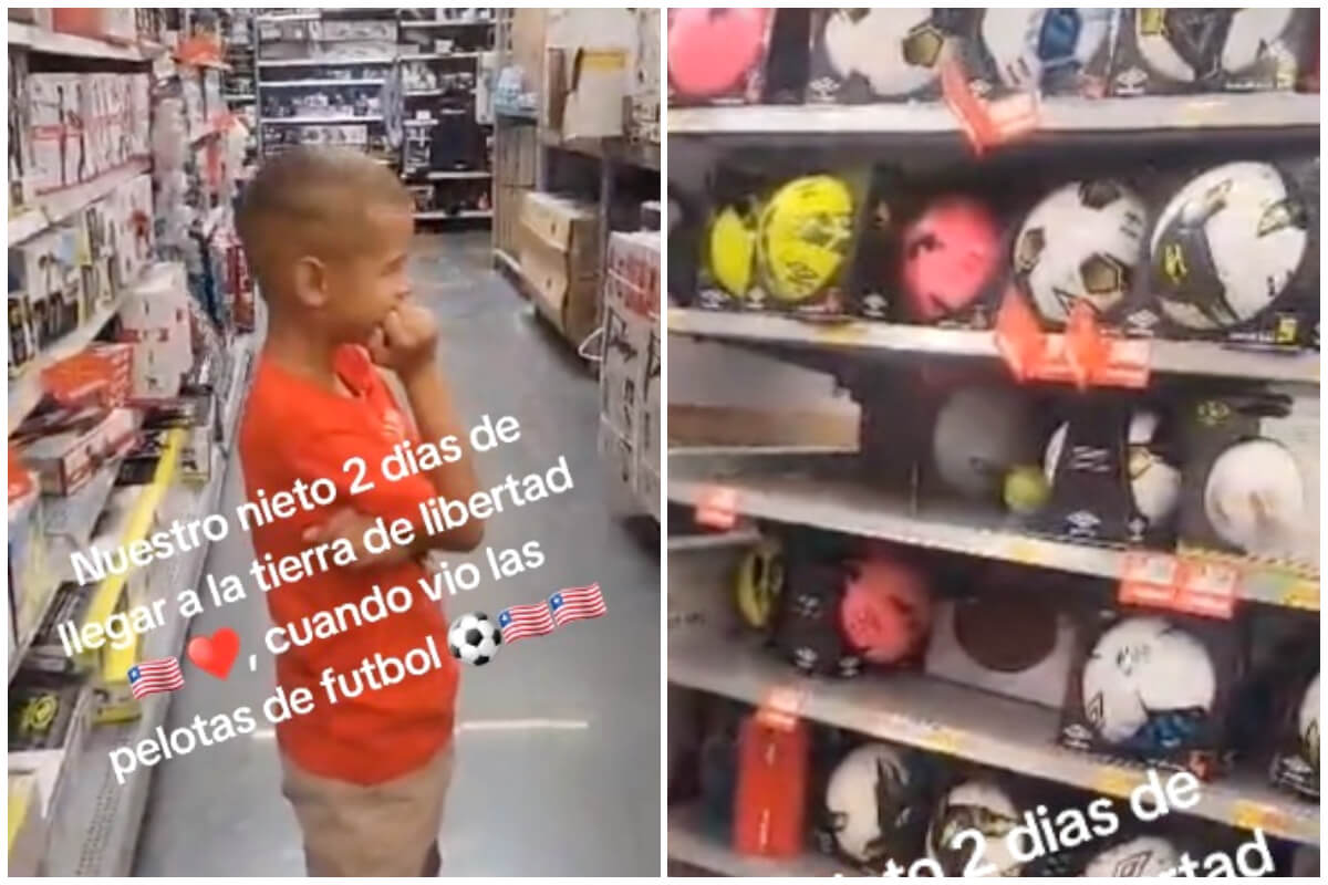 Niño cubano ve por primera vez una tienda de EEUU. (Captura de pantalla © milagrosnavarro2680- TikTok)