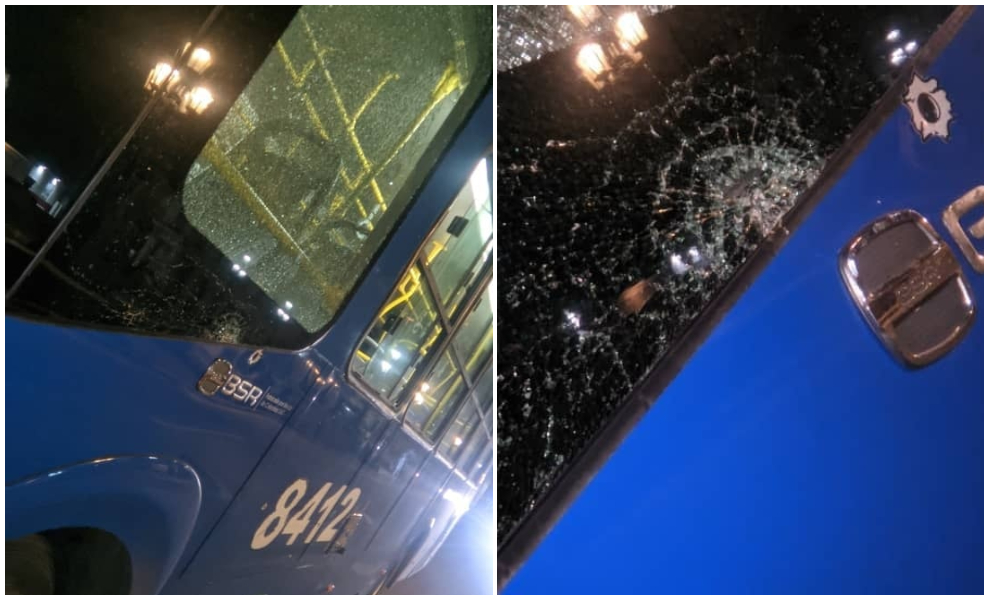 La Habana: apedrean un ómnibus de pasajeros durante la noche. (Foto © Empresa Provincial de Transporte de la Habana-Facebook)