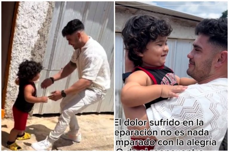 Viral: bebé cubano corre para recibir a su papá que llegó de EEUU