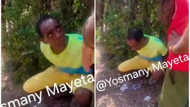 Presunto ladrón capturado en Santiago de Cuba. (Captura de pantalla © Yosmany Mayeta- Facebook)