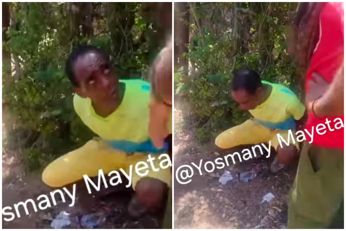 Presunto ladrón capturado en Santiago de Cuba. (Captura de pantalla © Yosmany Mayeta- Facebook)