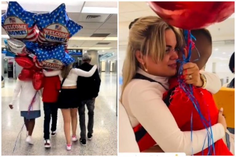 Cubana recibe a sus padres y su hijo en EEUU tras 4 años sin verlos